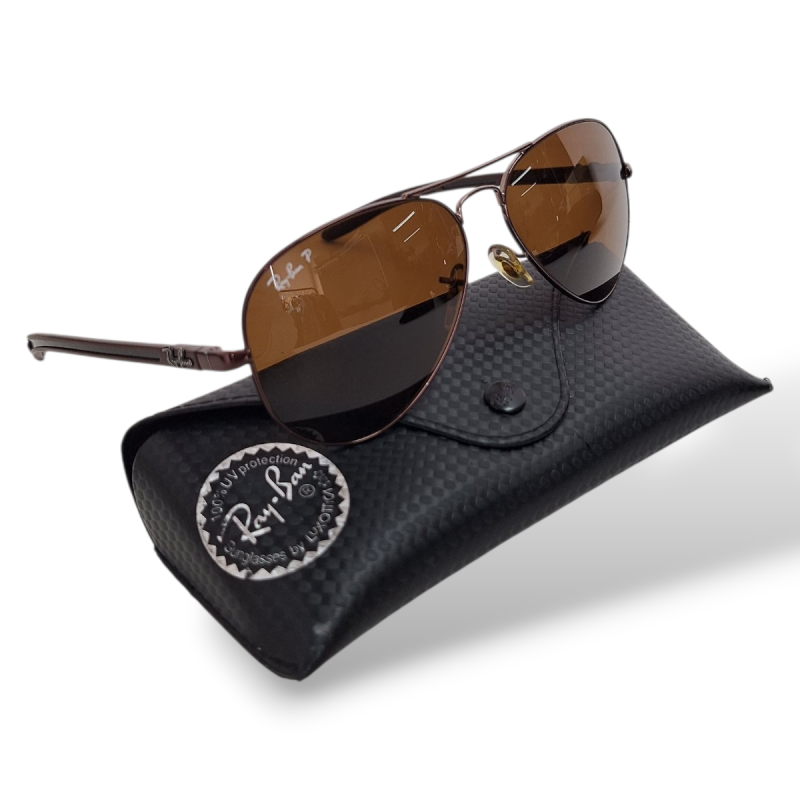 Óculos Ray Ban Aviador Espelhado Marrom RB8307-014N Óculos Ray Ban Aviador Espelhado Marrom RB8307-014N