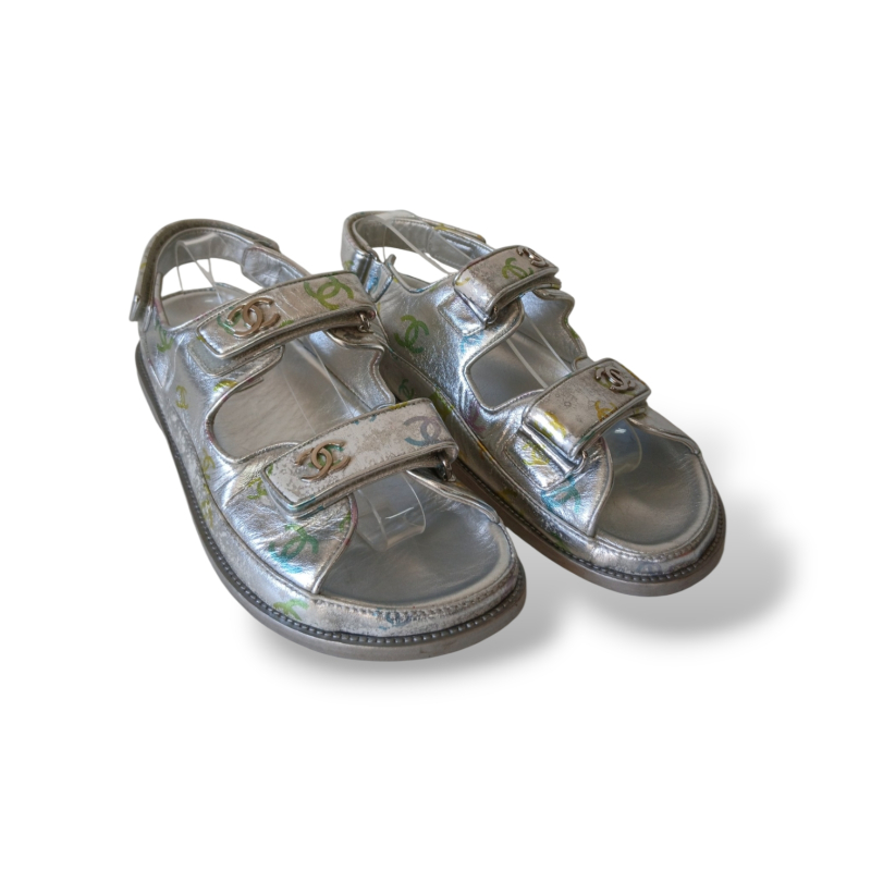 Papete Chanel Dad Sandals Prata - 39 
