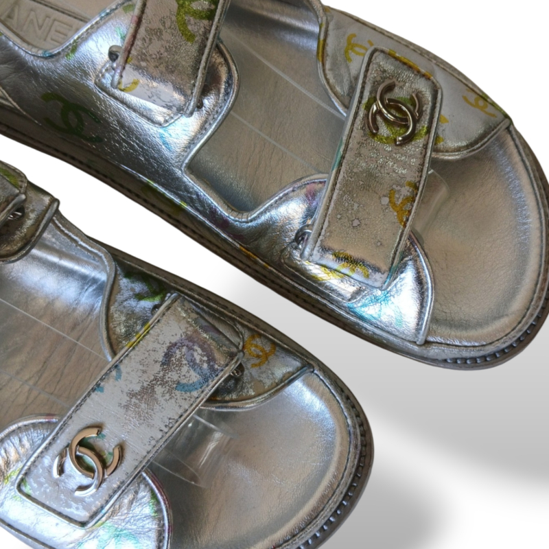 Papete Chanel Dad Sandals Prata - 39 