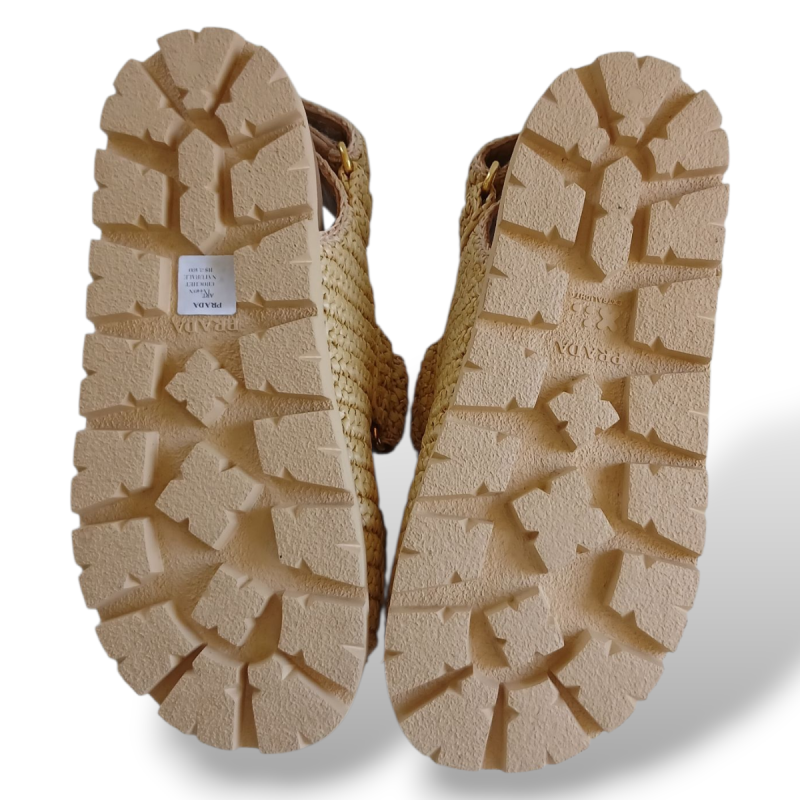 Papete Prada Ráfia Bege - 35