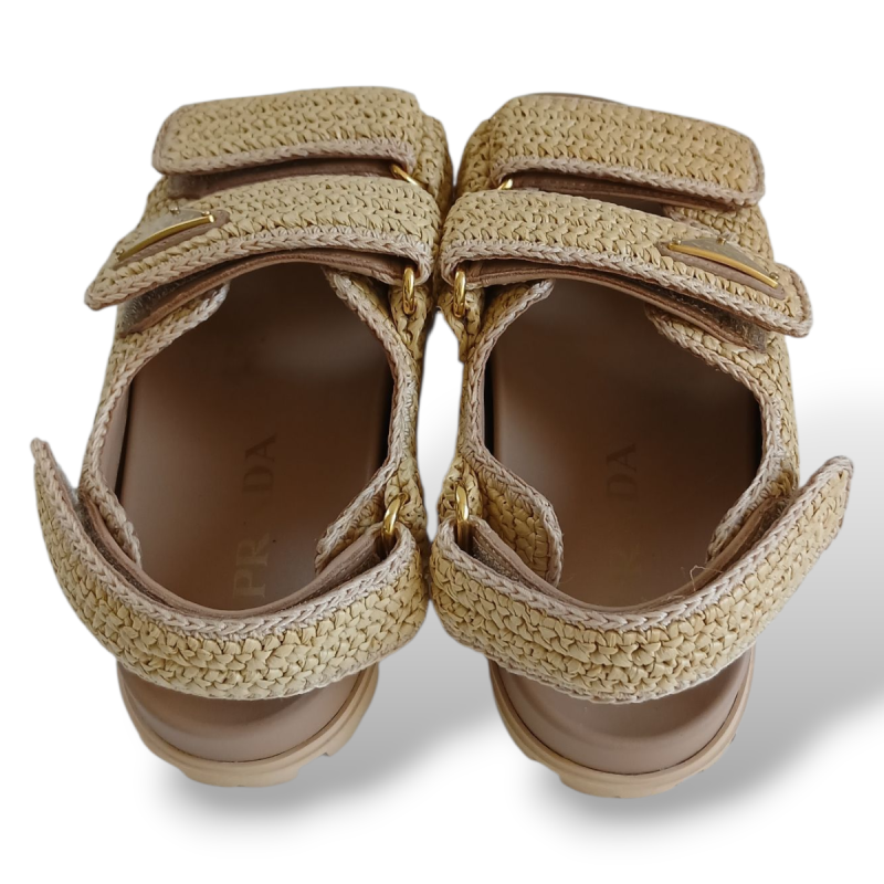 Papete Prada Ráfia Bege - 35