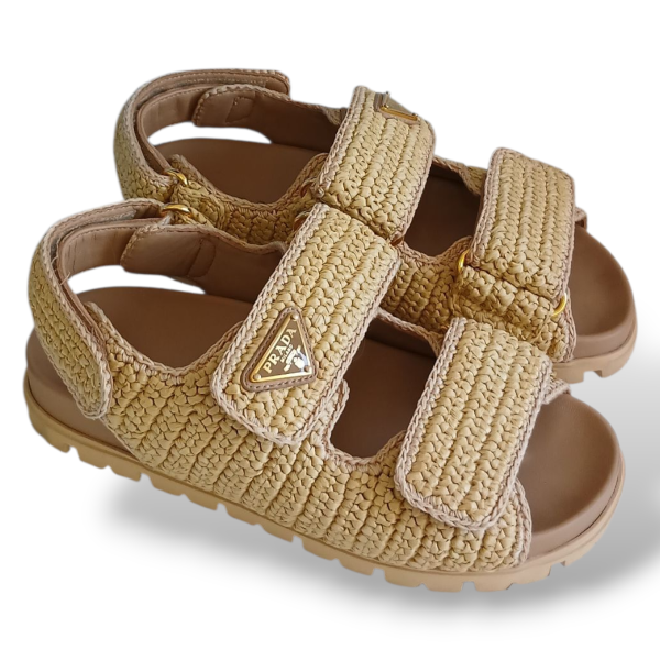 Papete Prada Ráfia Bege - 35