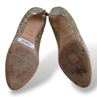Peep Toe Jimmy Choo Dourado Glitter-35