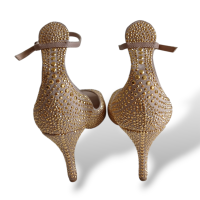 Peep Toe Valentino Aplicações Douradas-38