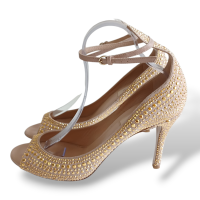 Peep Toe Valentino Aplicações Douradas-38