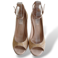 Peep Toe Valentino Aplicações Douradas-38