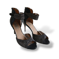 Peep Toe Valentino Camurça Preto - 37