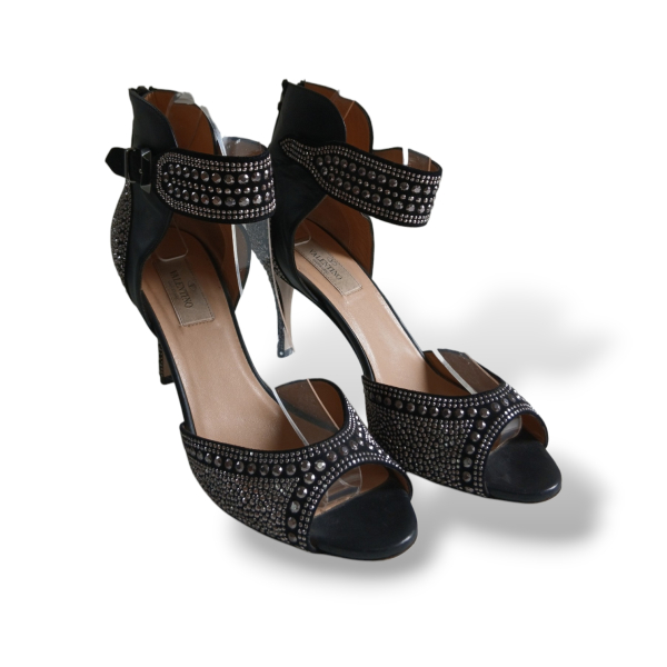 Peep Toe Valentino Camurça Preto - 37