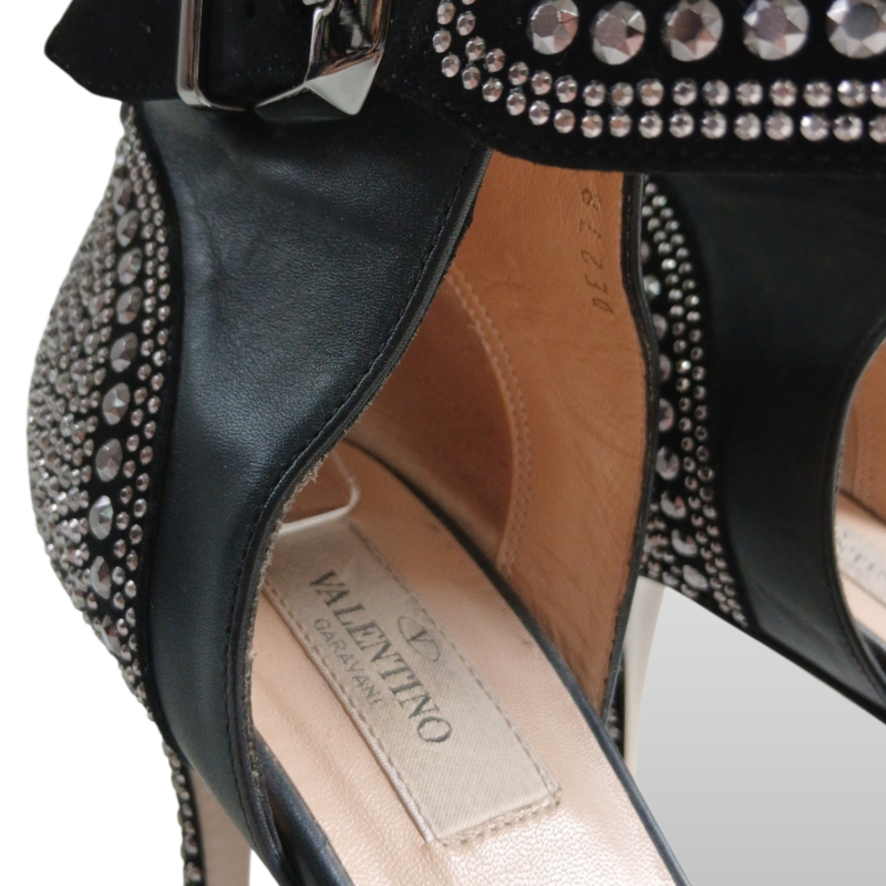 Peep Toe Valentino Camurça Preto - 37