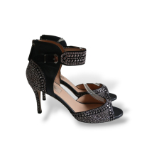 Peep Toe Valentino Camurça Preto - 37