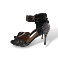 Peep Toe Valentino Camurça Preto - 37