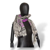 Pashimina Etro Branco, Preto e Lilás