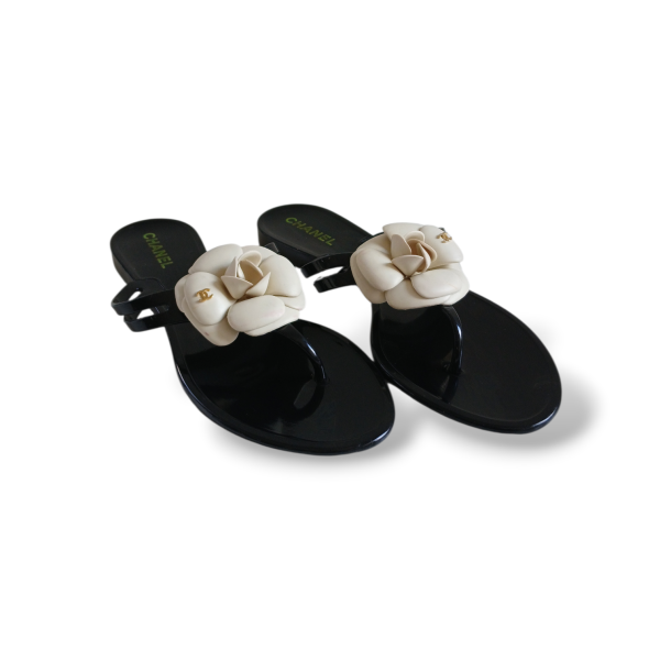 Rasteira Chanel Jelly Preta - 37 