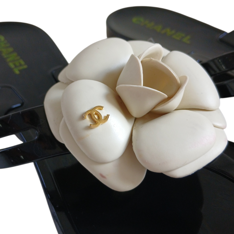 Rasteira Chanel Jelly Preta - 37 