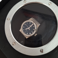 Relógio Hublot Big Bang 38mm em Aço com Brilhantes Pulseira em Croco Preta