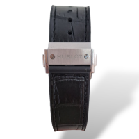 Relógio Hublot Big Bang 38mm em Aço com Brilhantes Pulseira em Croco Preta