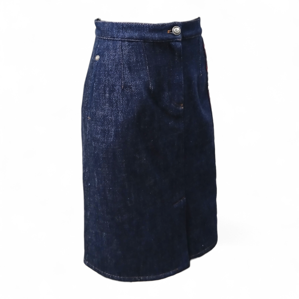 Saia Chanel Jeans Midi Bordado - 36 