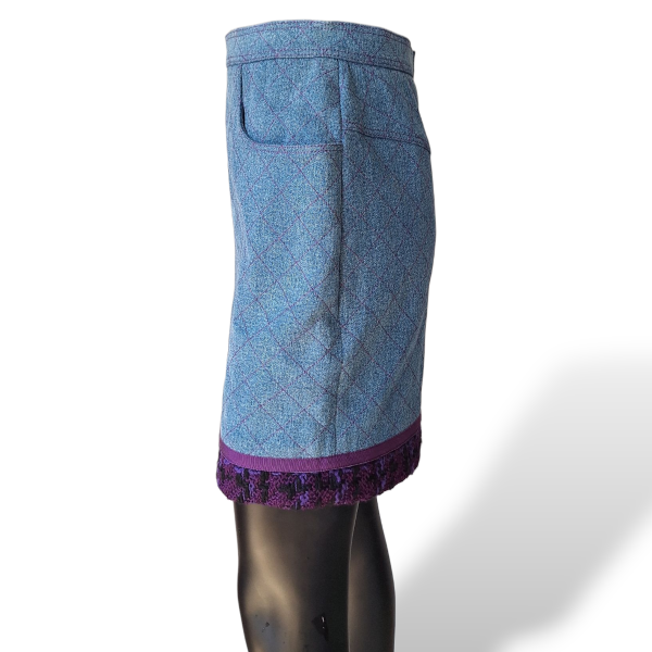 Saia Chanel Jeans Matelassê-36