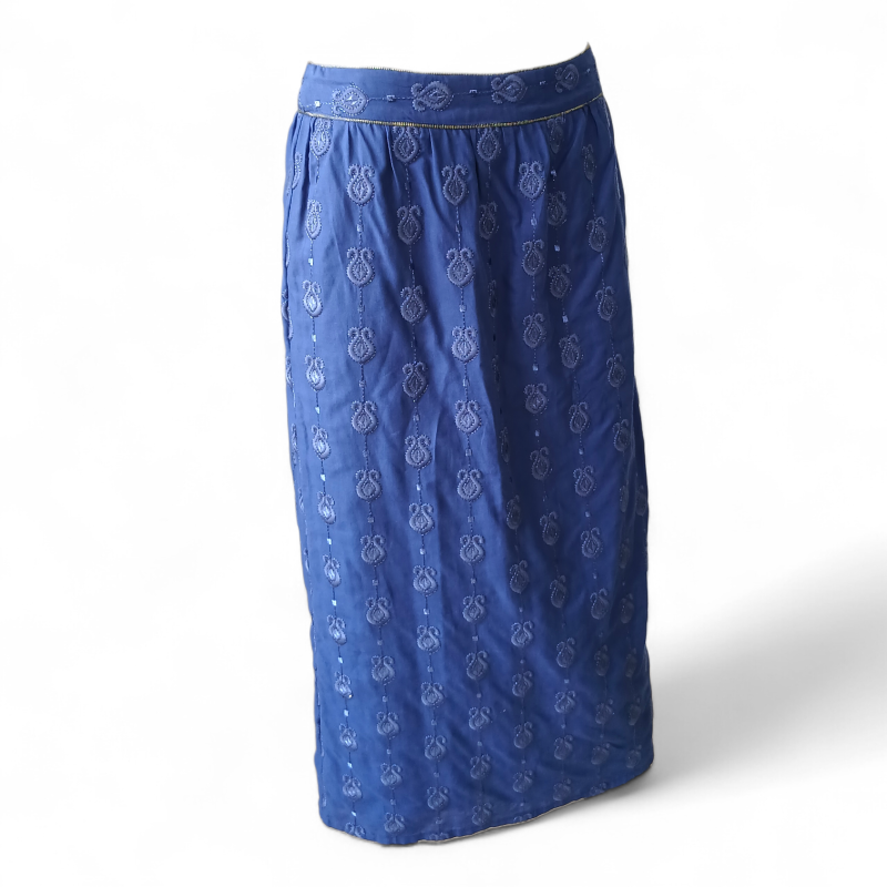 Saia Cris Barros Bordada Azul - 38 