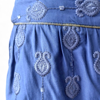 Saia Cris Barros Bordada Azul - 38 