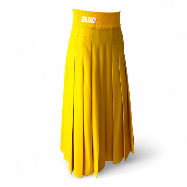 Saia Fendi Plissada Amarela - 38 
