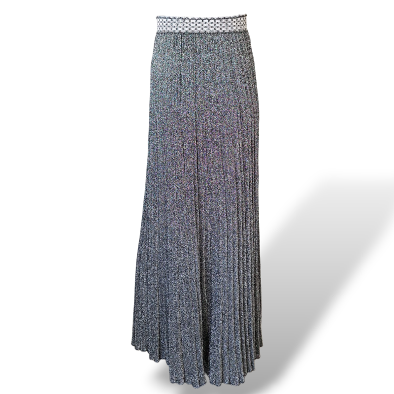 Saia Missoni Lurex Prata com Elástico Cintura - 34 Saia Missoni Lurex Prata com Elástico Cintura - 34