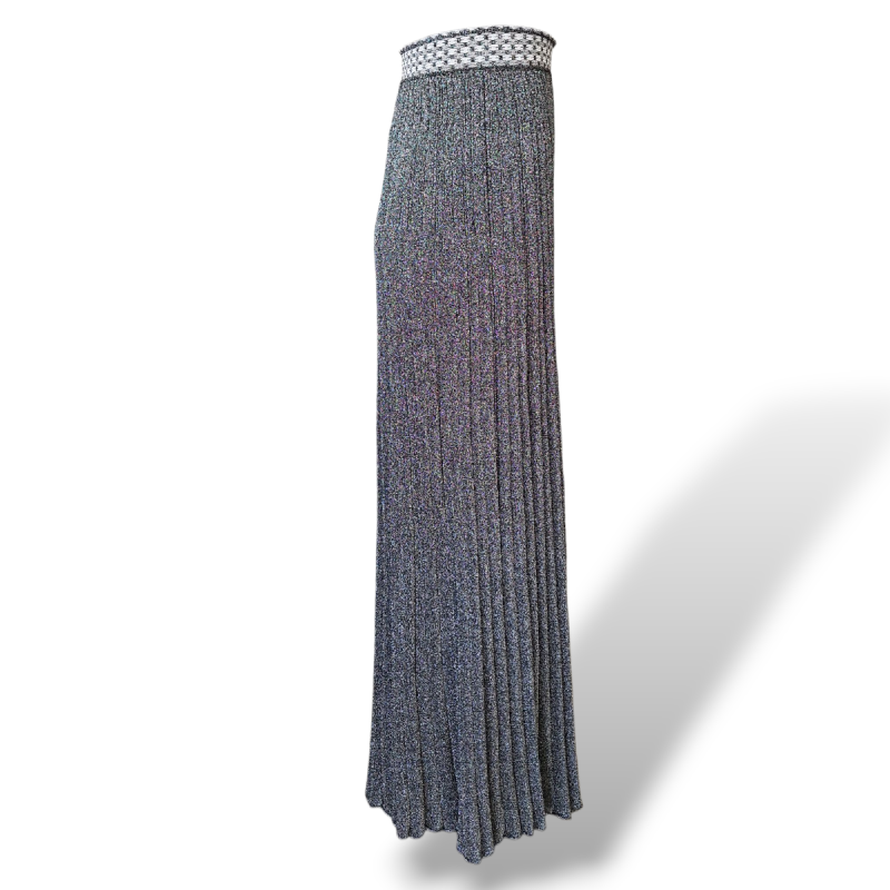 Saia Missoni Lurex Prata com Elástico Cintura - 34