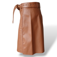 Saia NK Couro Marrom com Cinto-40