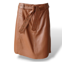 Saia NK Couro Marrom com Cinto-40