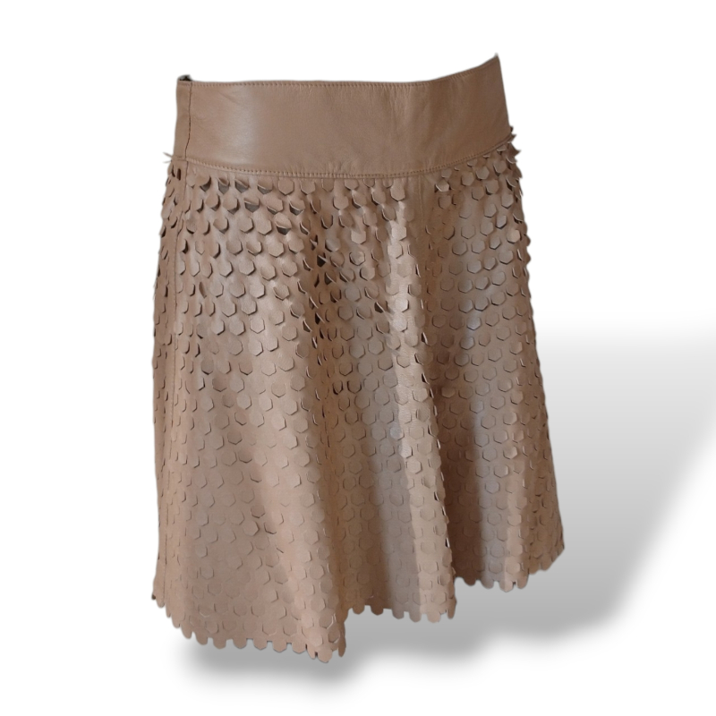 Mini Saia Patricia Motta Bege - 40