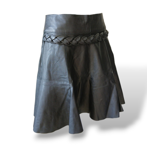 Saia Patrícia Motta Couro Preto - 38 