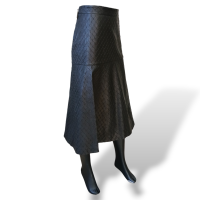 Saia Paula Raia Couro Preta-40