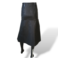 Saia Paula Raia Couro Preta-40