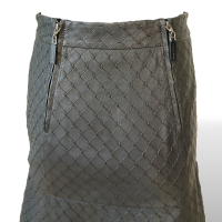 Saia Paula Raia Couro Preta-40