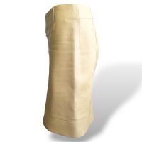 Saia Louis Vuitton de Couro Amarela Clara - 38
