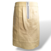 Saia Louis Vuitton de Couro Amarela Clara - 38
