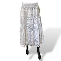 Saia Polo Ralph Lauren Renda Branca-40 Saia Polo Ralph Lauren Renda Branca-40