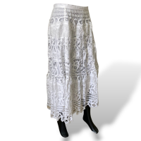Saia Polo Ralph Lauren Renda Branca-40 Saia Polo Ralph Lauren Renda Branca-40