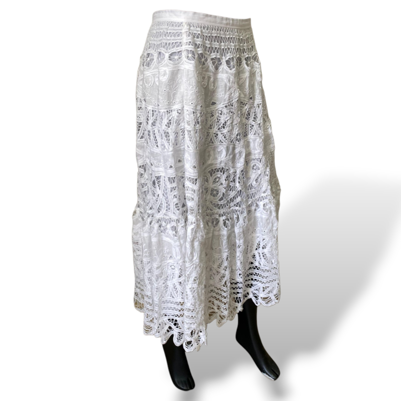 Saia Polo Ralph Lauren Renda Branca-40 Saia Polo Ralph Lauren Renda Branca-40