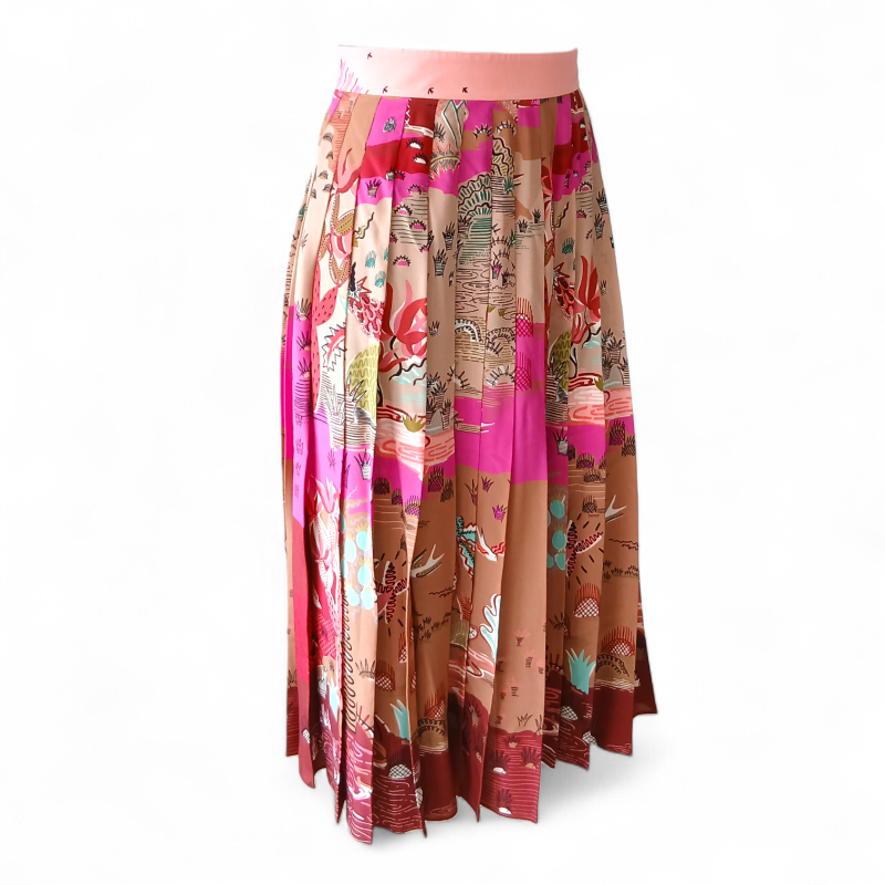 Saia Valentino Plissada Estampada - 38 