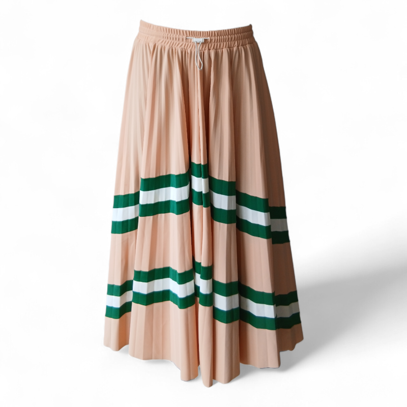Saia Valentino Plissada Bege - P 