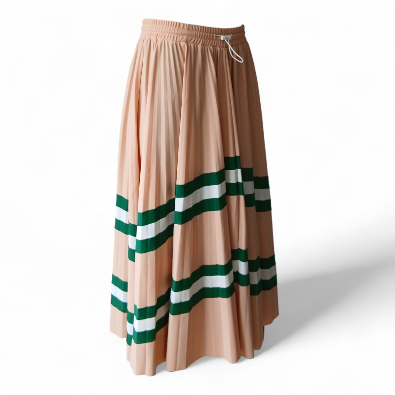 Saia Valentino Plissada Bege - P 