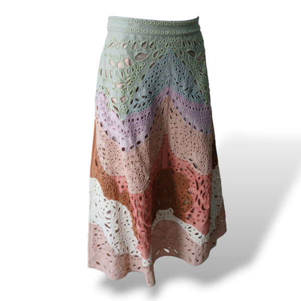 Saia Valentino Colorida Bordada - 38 
