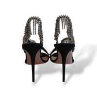 Sandália Aquazzura Wild Fringe Crystal Preta - 35 Sandália Aquazzura Wild Fringe Crystal Preta - 35