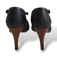 Peep Toe Bottega Veneta Cinza Chumbo-37