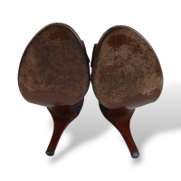 Peep Toe Bottega Veneta Cinza Chumbo-37