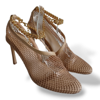 Sandália Bottega Veneta em Tela Bege-38