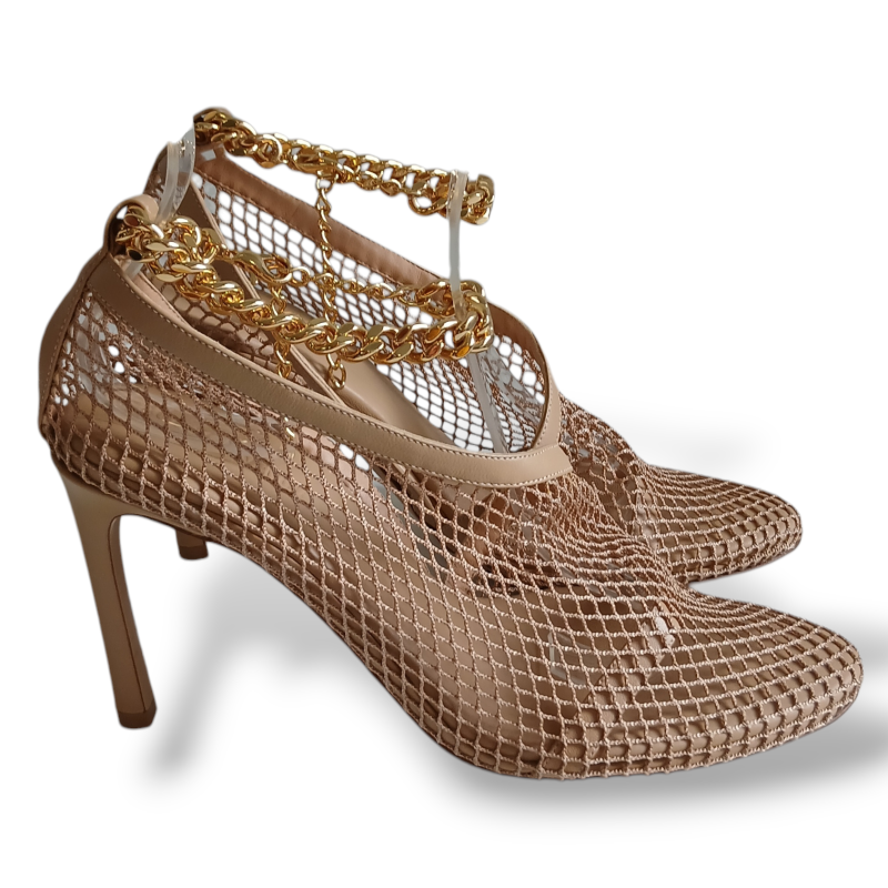 Sandália Bottega Veneta em Tela Bege-38