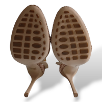 Sandália Bottega Veneta em Tela Bege-38