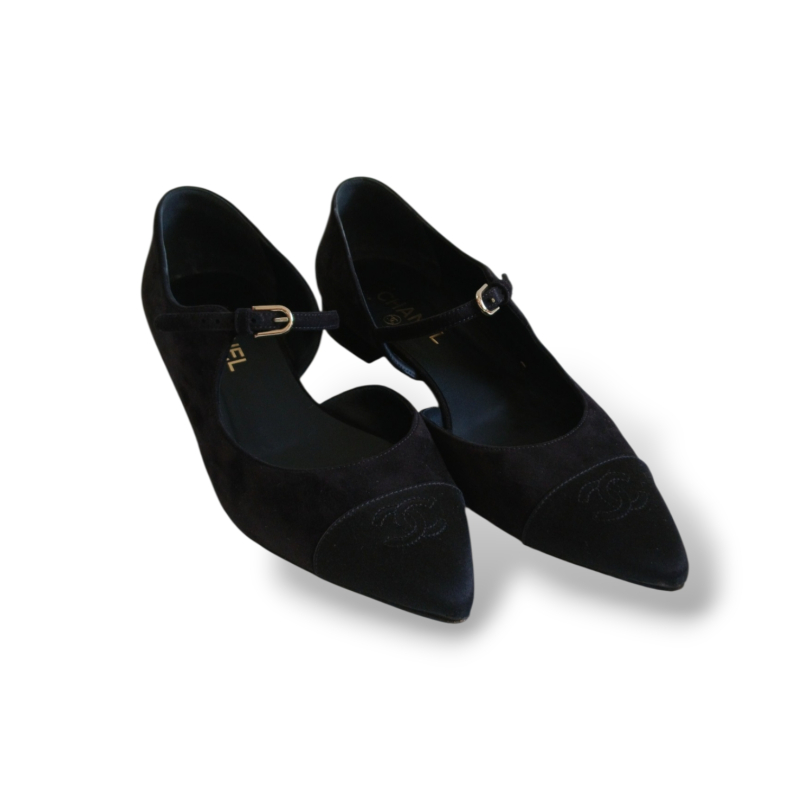 Sapatilha Mary Jane Chanel Suede Preto - 38